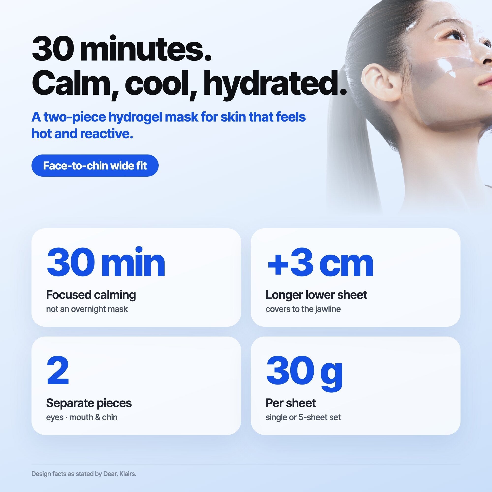 Dear Klairs Blue EGF Calming Gel Mask ansiktsmaske 1 stk