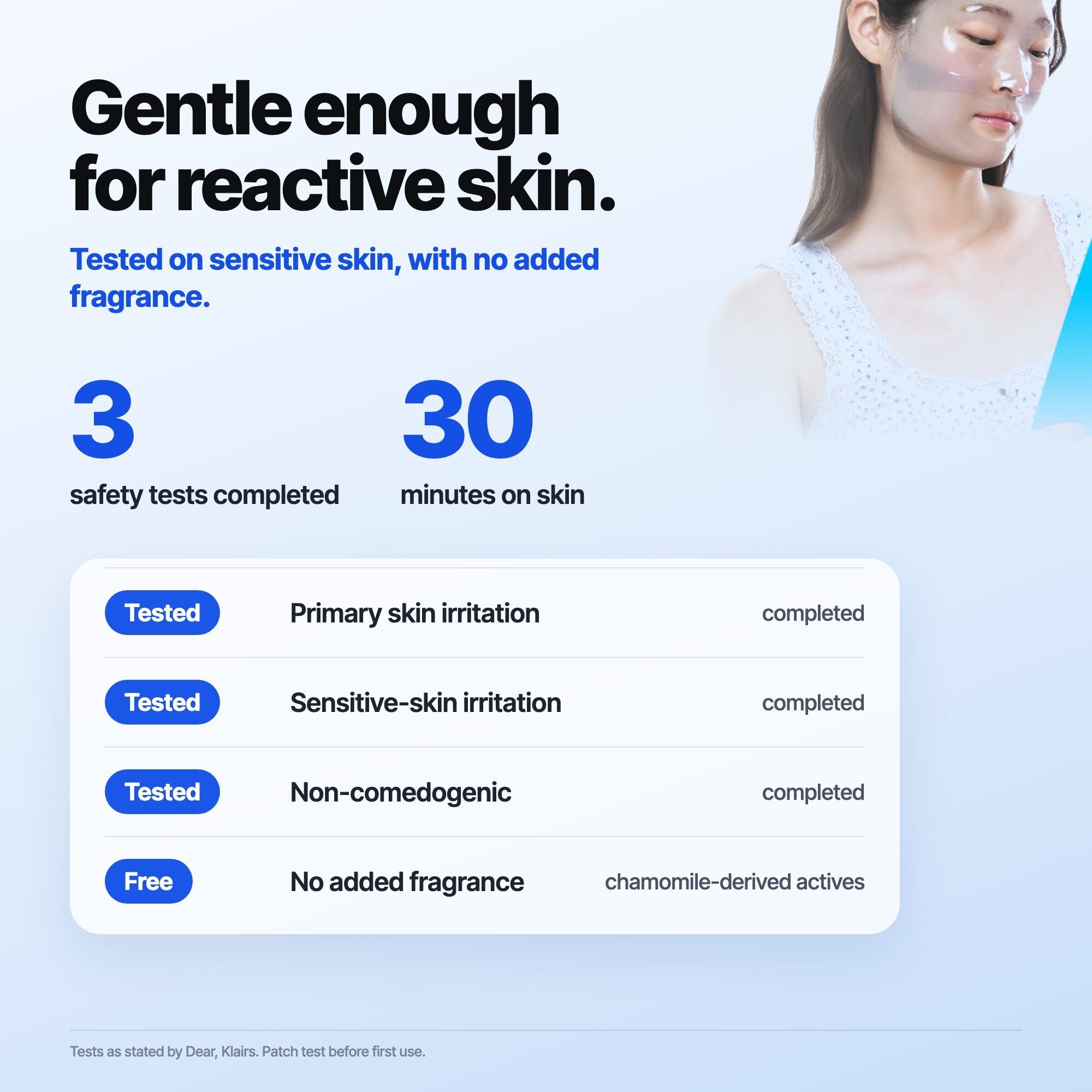 Dear Klairs Blue EGF Calming Gel Mask ansiktsmaske 1 stk
