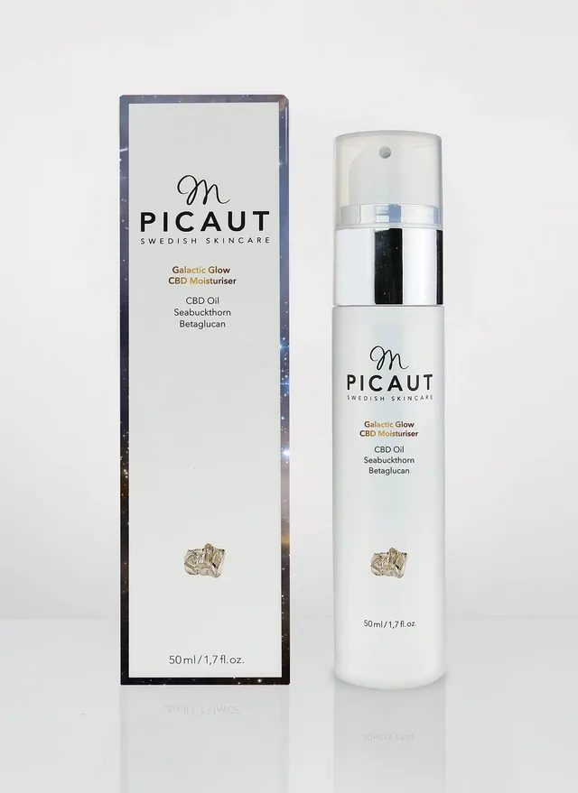 M Picaut Galactic Glow CBD fuktighetskrem 50 ml rolig hud