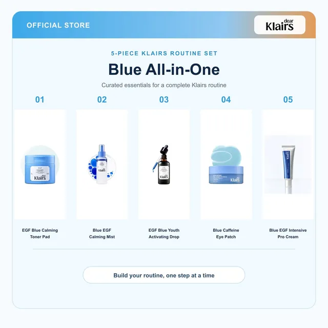 Dear Klairs Blue All-in-One hudpleiesett 5 deler EGF