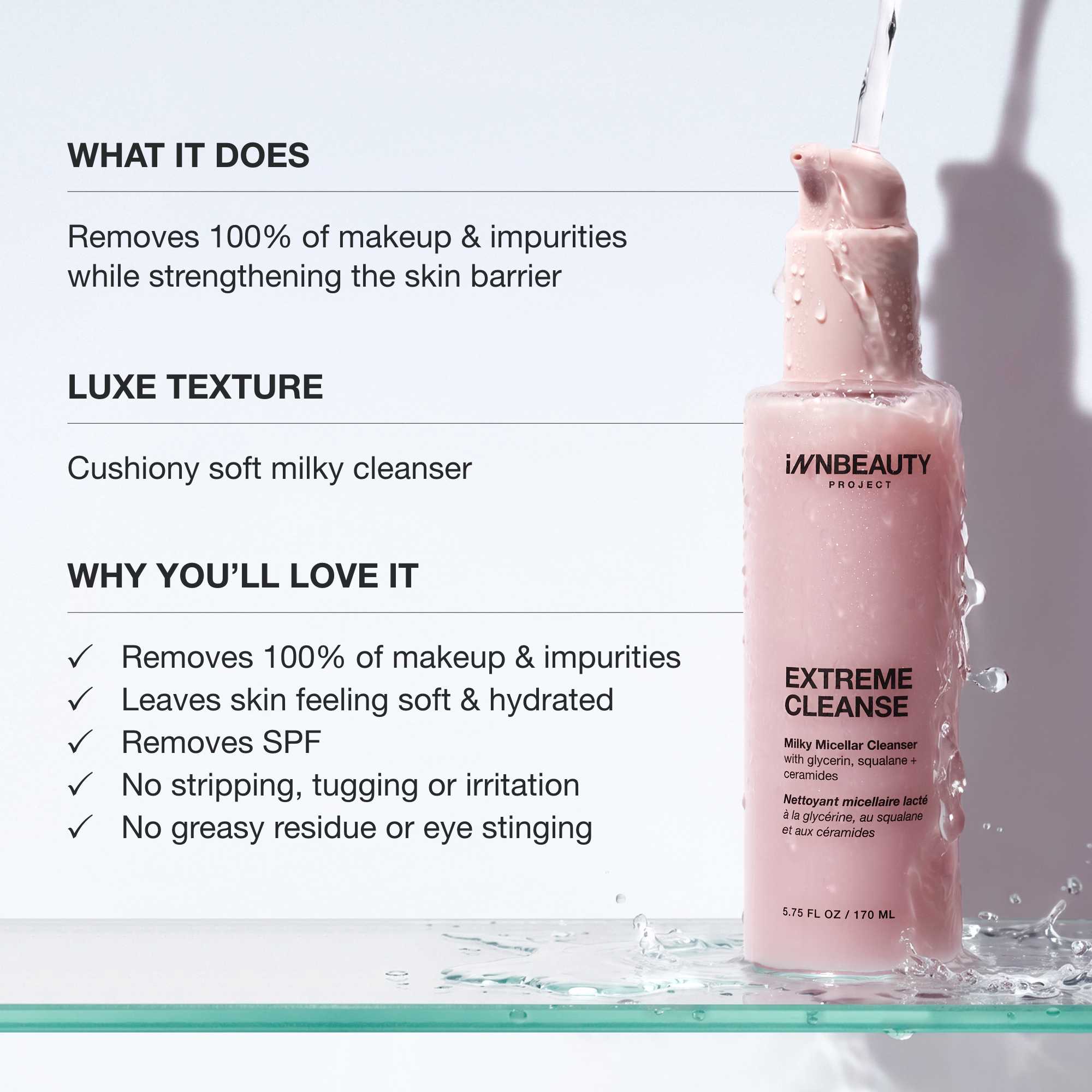 Innbeauty Project Extreme Cleanse micellærens full size mild