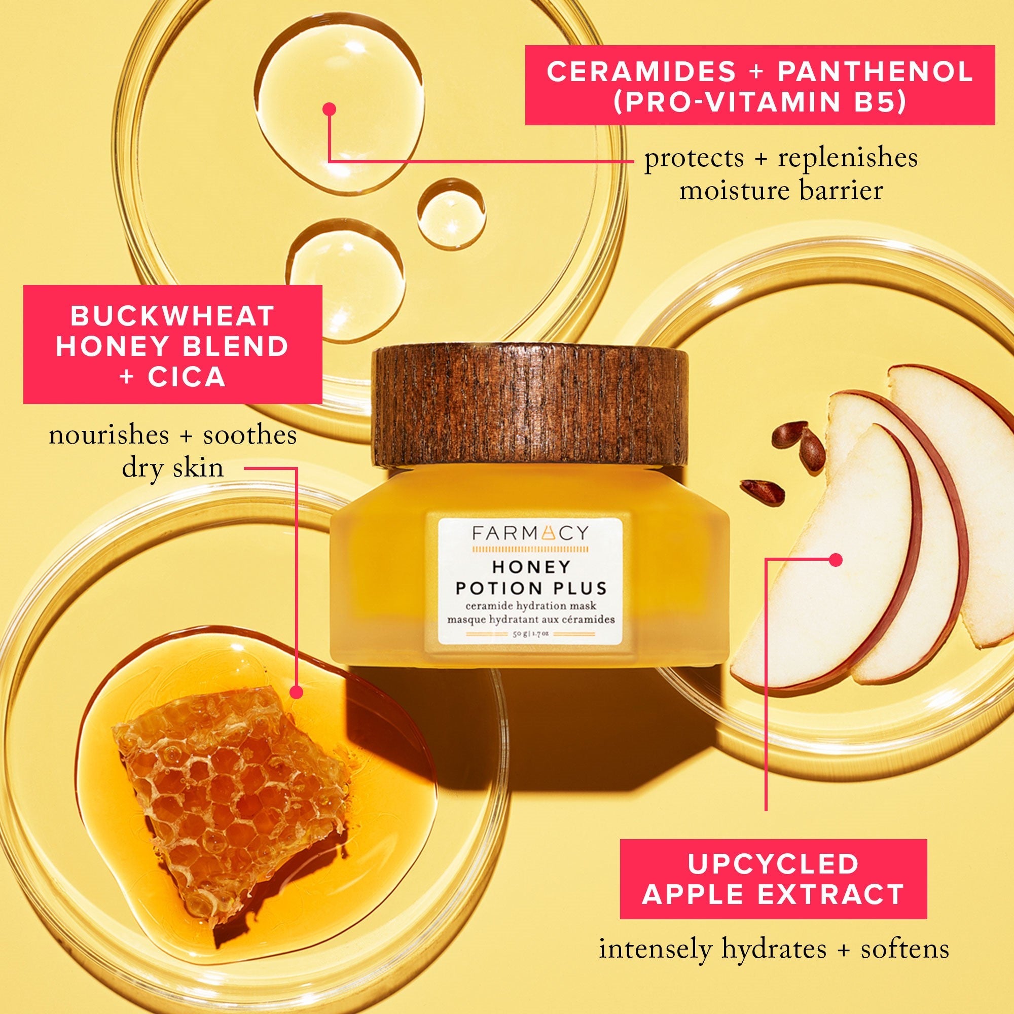 Farmacy Honey Potion Plus ansiktsmaske 50 g ceramider