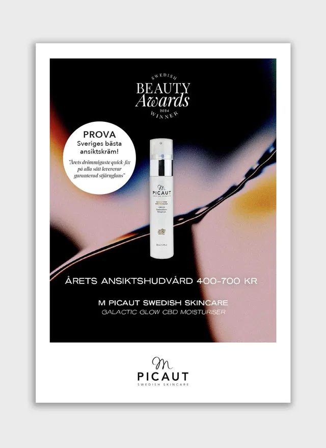 M Picaut Galactic Glow flyer A4 ansiktspleie