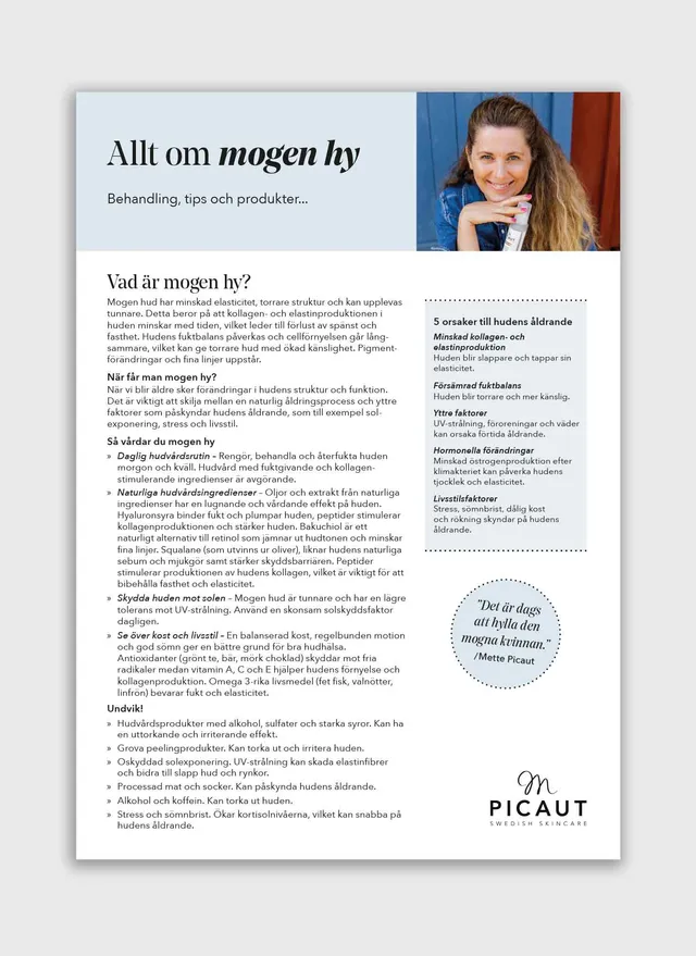 M Picaut Allt om Mogen hy flyer A4 10 stk