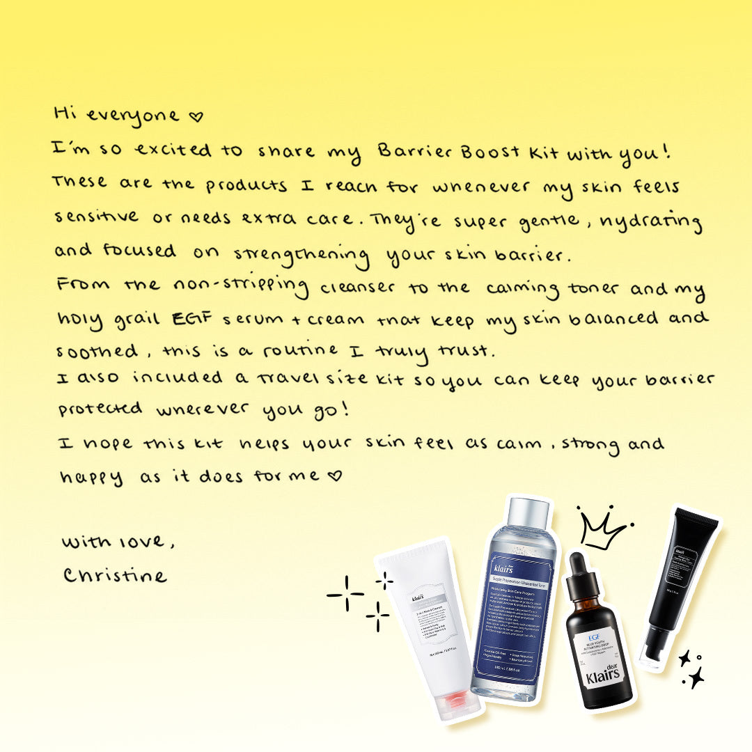Dear Klairs Christine Barrier Boost sett full size tørr hud