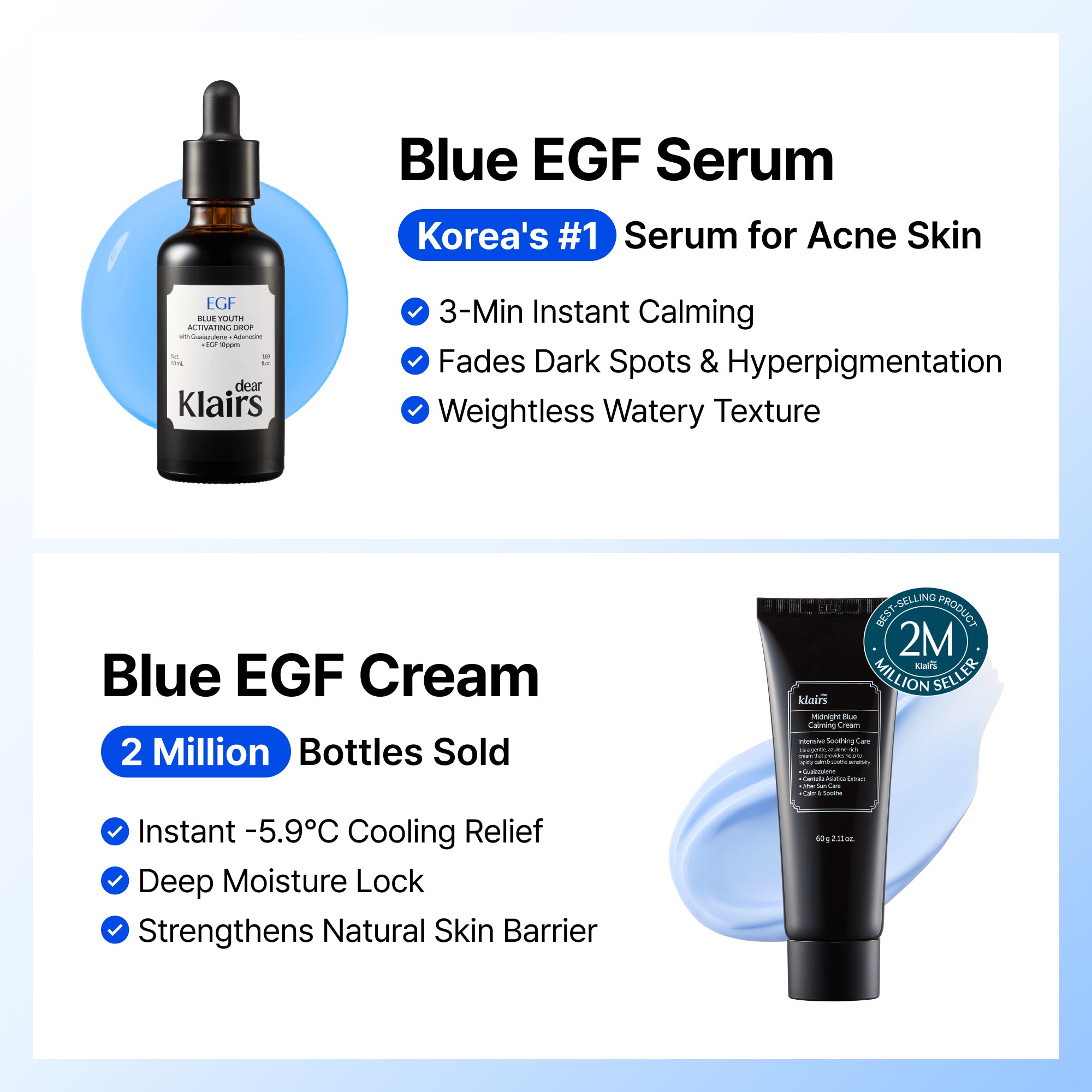 Dear Klairs SOS Calming Duo serum- og kremsett beroligende